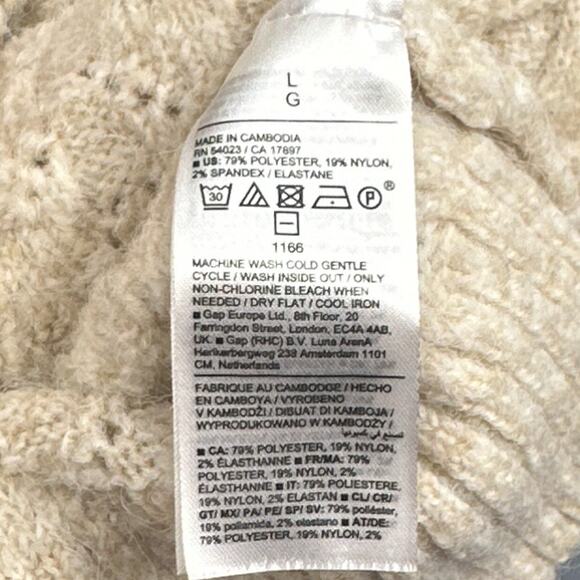 Old Navy Sweater L Turtleneck Knit Cozy Warm Soft Cream Neutral Capsule Preppy - Picture 11 of 14